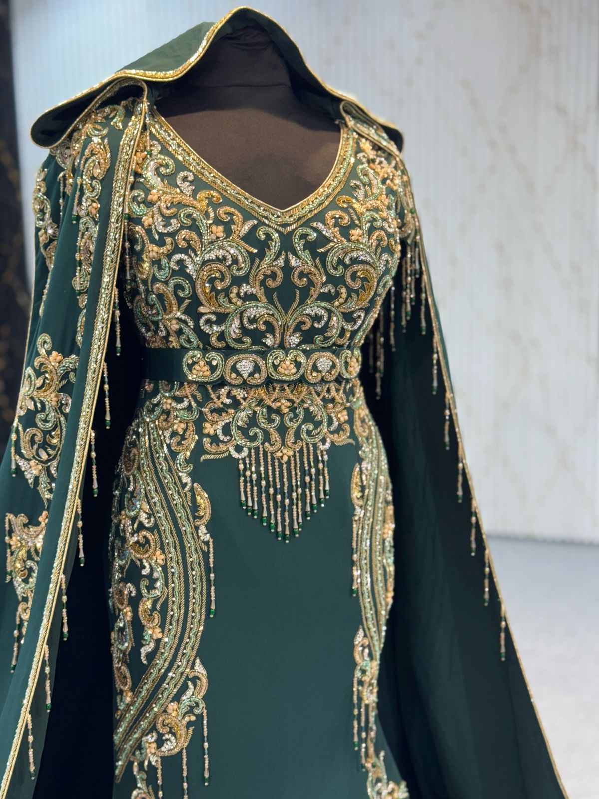 Mraa8813 Mermaid Dress with removable cape