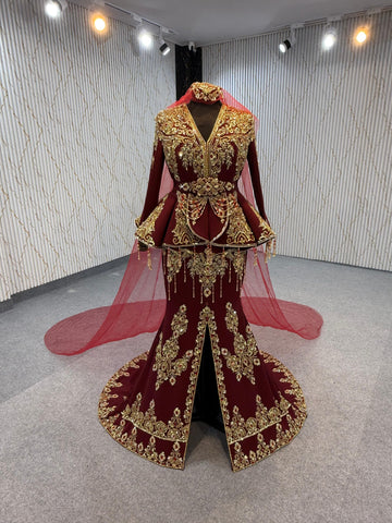 Mraf8801 Bridal Karakou with Mermaid Dress